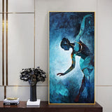 The Dancer in Blue Hand Painted Canvas