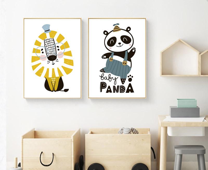 Kids Animals Gifts Wall Art Canvas Decorative Pictures Poster Print Wall Art Room Kids Decor