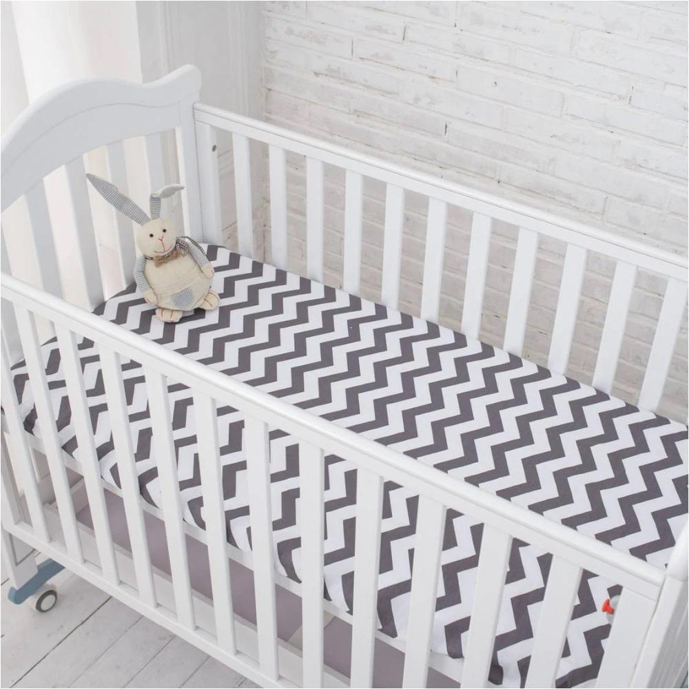 Star / Cloud / Pattern Crib Nursery Room Soft Fitted Sheet for Newborn & Baby Kids Decor