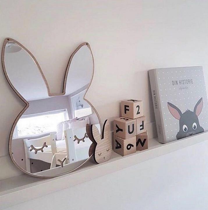 Rabbit Wall Mirror for Girls' rooms