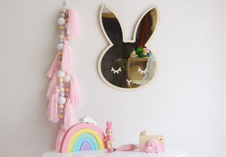 Rabbit Wall Mirror for Girls' rooms