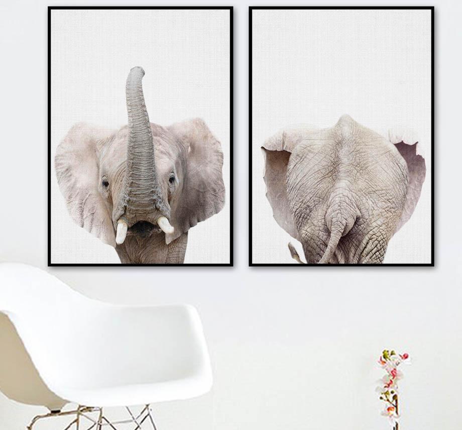 Kids Elephants Animals Gifts Wall Art Canvas Decorative Pictures Poster Print Wall Art Room Kids Decor