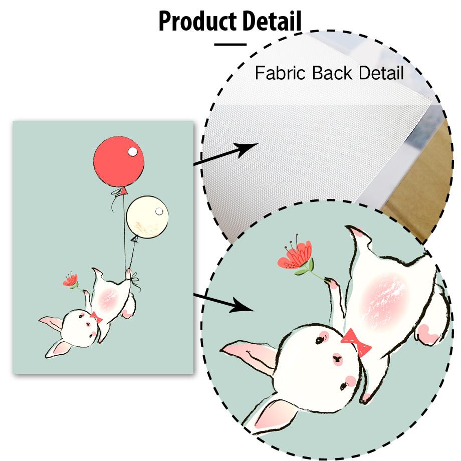 Kids Rabbit & Balloons Illustrations Gifts Wall Art Canvas Decorative Pictures Poster Print Wall Art Room Kids Decor