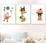 Kids Animals Circus Gifts Wall Art Canvas Decorative Pictures Poster Print Wall Art Room Kids Decor