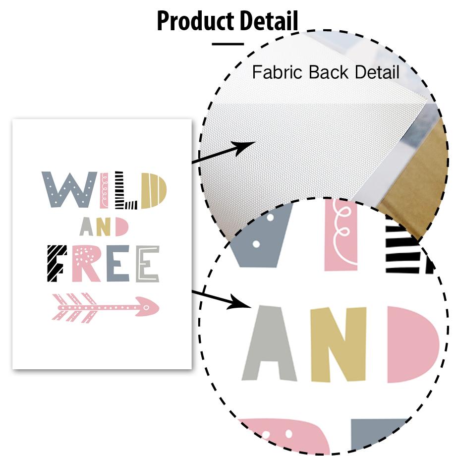 Kids Swan Little Princess Wild & Free Quote Illustration Gifts Girl Wall Art Canvas Decorative Pictures Poster Print Wall Art Room Kids Decor