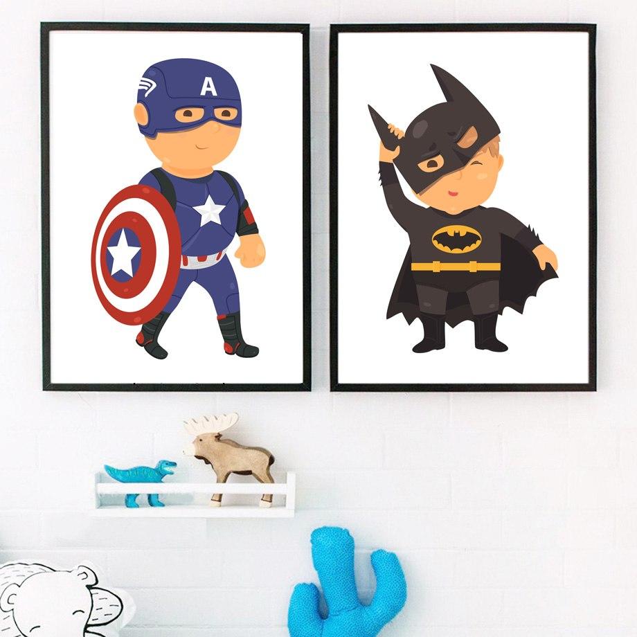 Kids Superhero Boys Gifts Wall Art Canvas Decorative Pictures Poster Print Wall Art Room Kids Decor