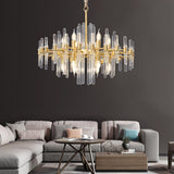 brass and crystal chandelier antique