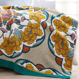 Blooming Peony Pattern Cotton Gauze Quilt