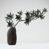 Textured Flower Desktop Brown Vase Decorative Tableware Home Accessories