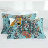 Bird Flower Gauze Green Pillow Towel (2PCS)