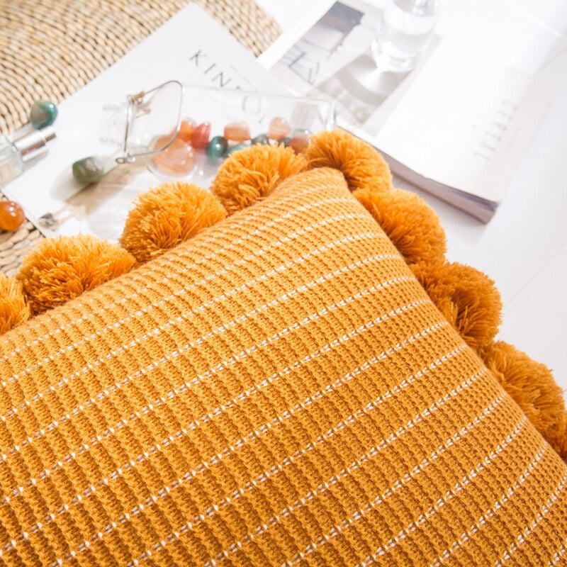 Chrissy Pom Pom Pillow Cover