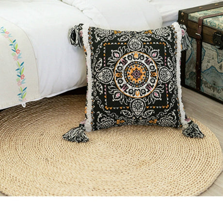 cojines decorativos para sofa Morocco geometric black and white tufted tassel pillowcase christmas pillow case
