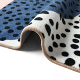 Modern Pink & Blue with Black Dots Rug | Carpet