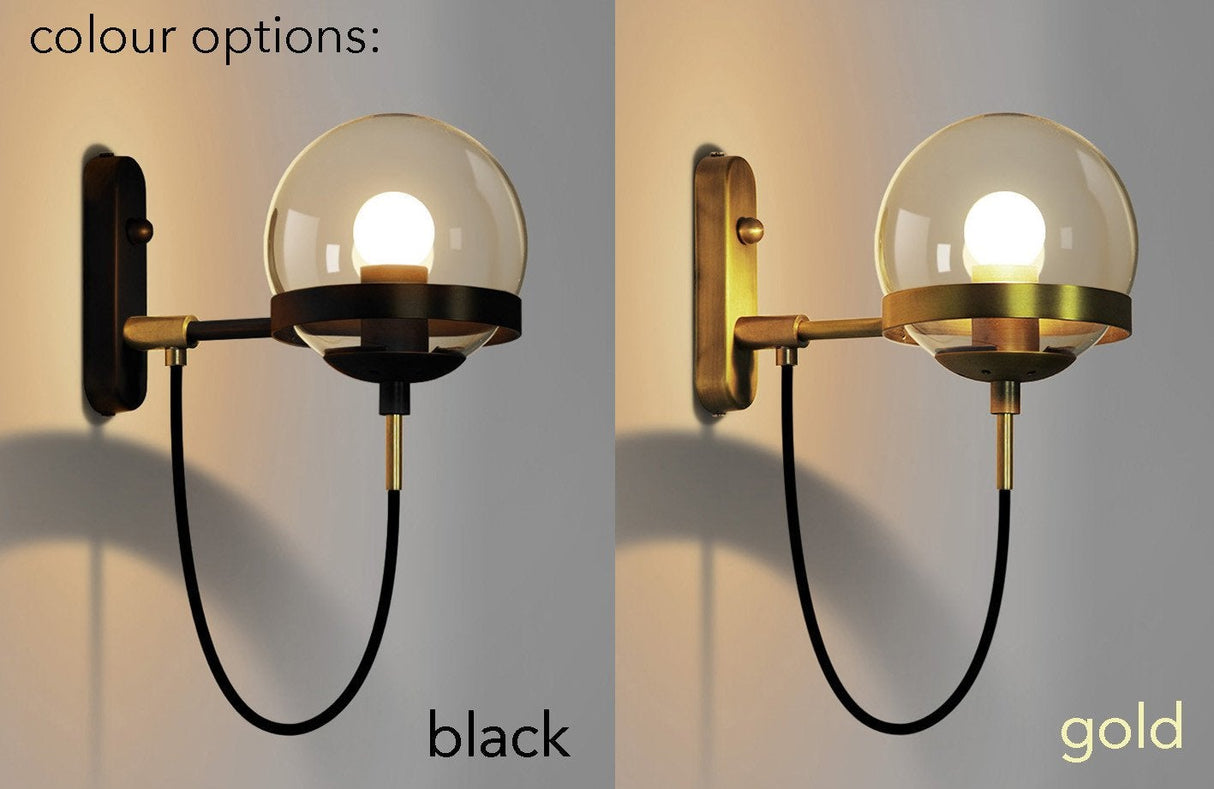 Dexter glass orb wall light