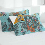 Bird Flower Gauze Green Pillow Towel (2PCS)