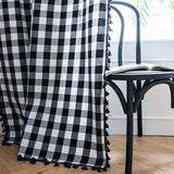 Black & White Plaid Cotton Linen Curtain