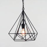 Geometric Diamond Wire Cage Pendant Light