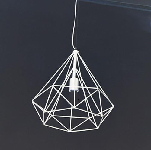 Geometric Diamond Wire Cage Pendant Light