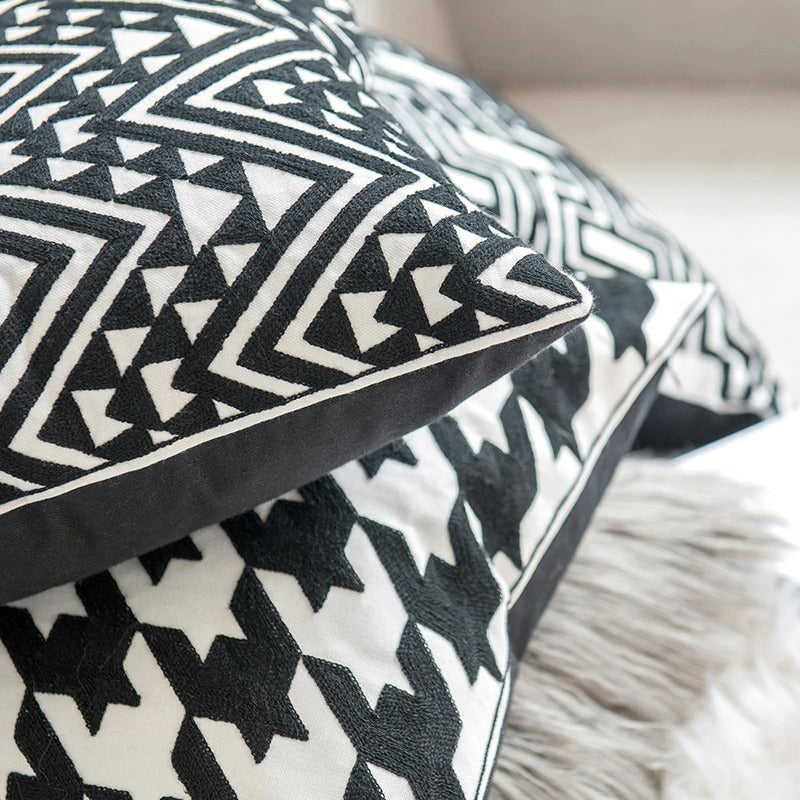 Domino Embroidered Pillow Covers