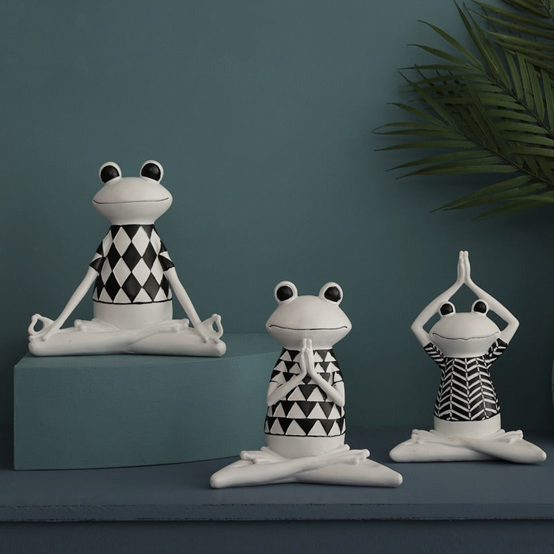 Dots in Abstract Vases and Yoga Frogs