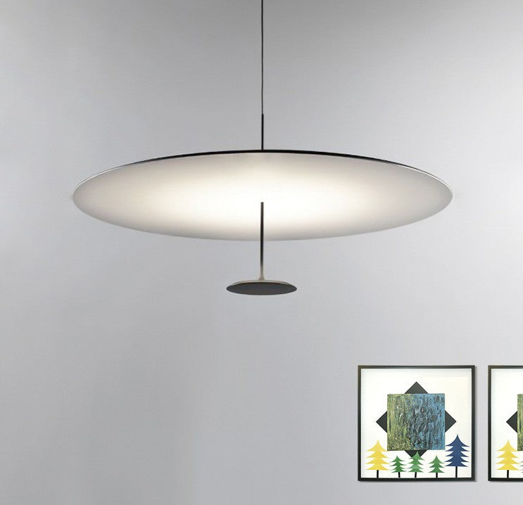 Classic 1-Light Black Disc LED Pendant Light