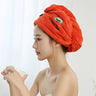 Bee Pattern Button Hair Drying Towel