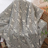 Black & White Geometric Pattern Reversible Blanket