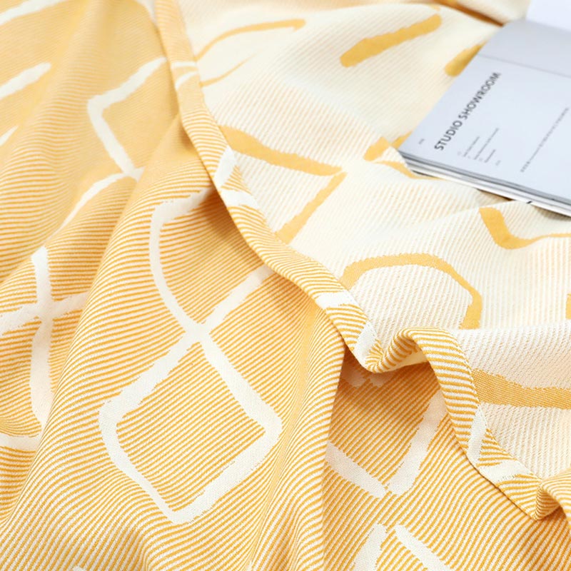 Arrow Pattern Yellow Cotton Reversible Blanket