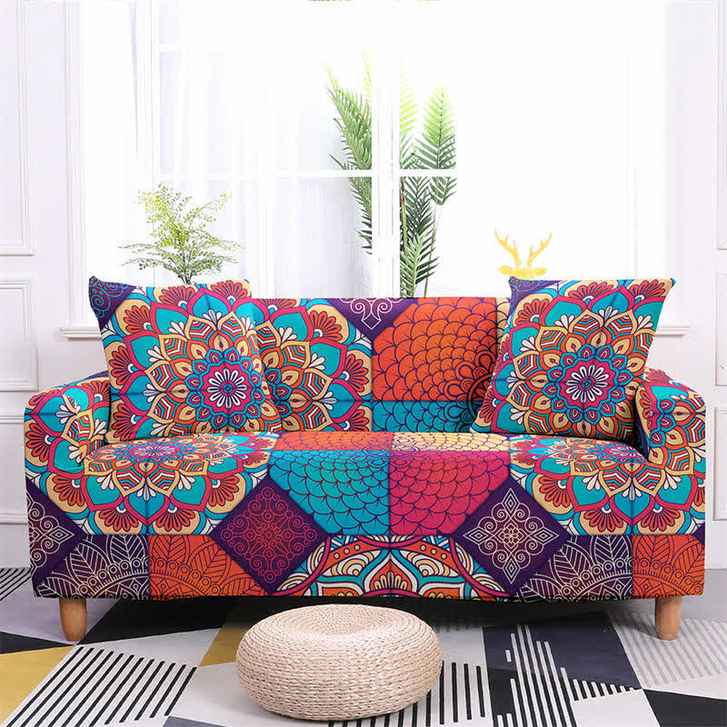 Attractive Blooming Flower Elastic Sofa Cover
