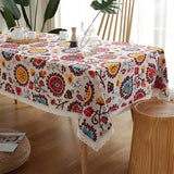 Bohemian Countryside Style Flower Tablecloth