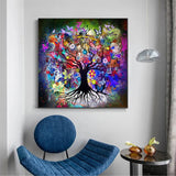 "Tree of Life"Colorful Painting Wall Decor