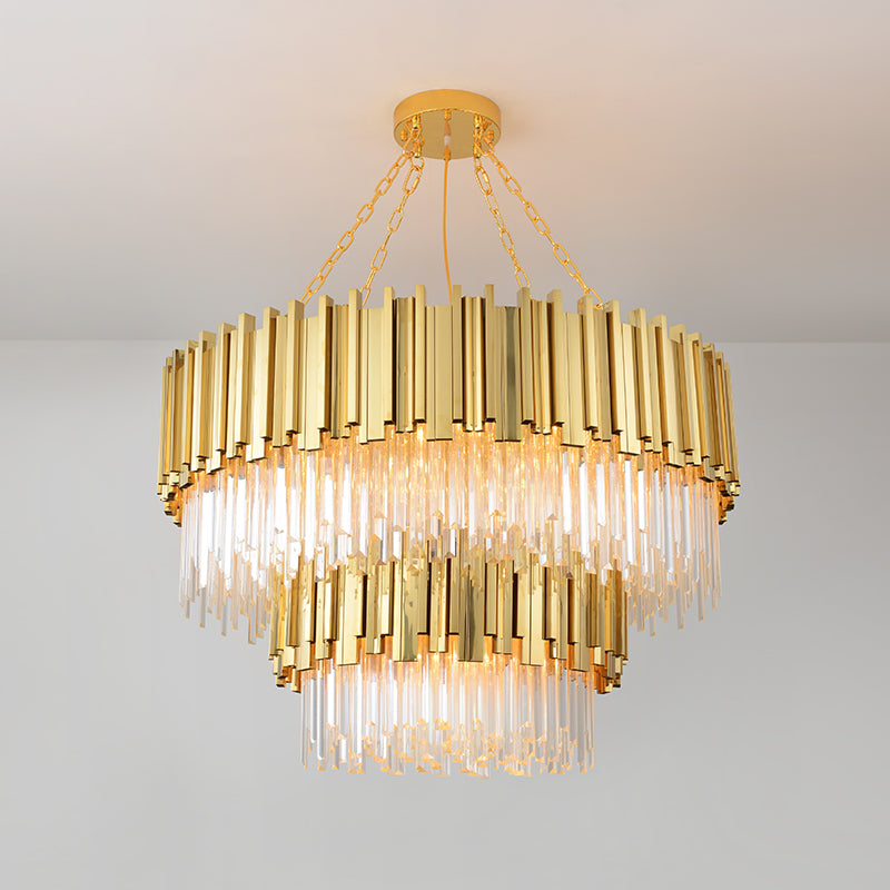 Empire Chandelier 2 overlapping Crystal Lamp