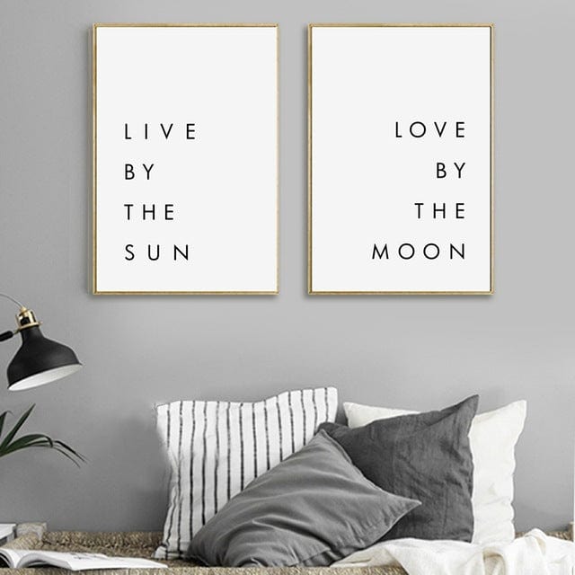 Love By The Moon Canvas Poster