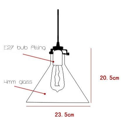 Cone Glass Lamp Shade Pendant Light