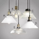 Fluted glass pendant light