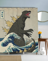 Feblilac The Great Monster Off Kanagawa Shower Curtain
