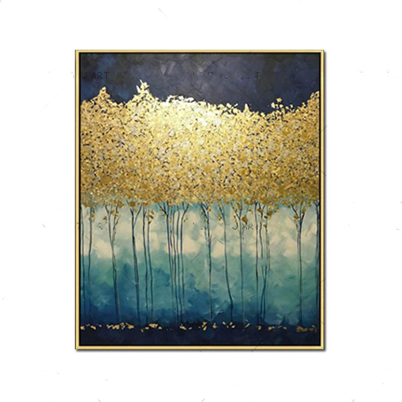 Golden Forest Hand Painted Canvas