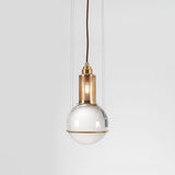 Opal round glass sphere midcentury pendant Light