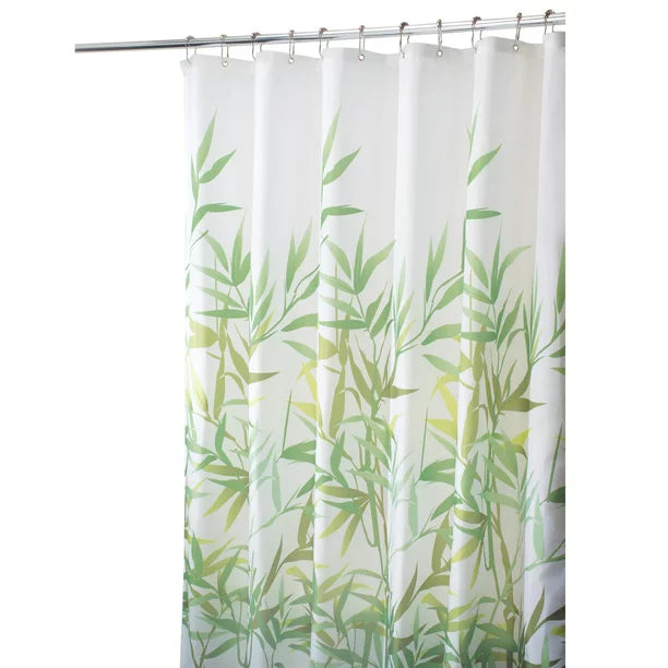 Feblilac Black and Grey Bamboo Forest Shower Curtain with Hooks, Bloom Floral Bathroom Curtains with Ring, Unique Bathroom décor, Boho Shower Curtain, Customized Bathroom Curtains, Extra Long Shower Curtain