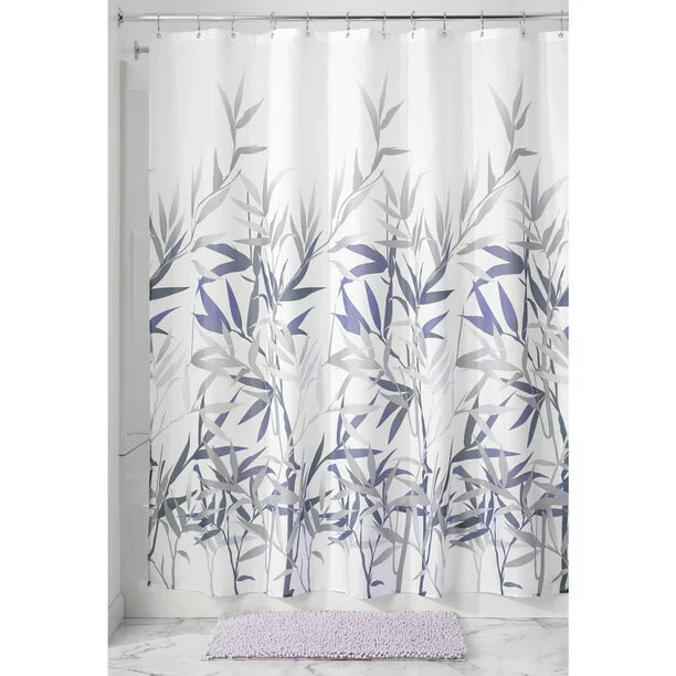 Feblilac Green and Yellow Bamboo Forest Shower Curtain with Hooks, Bloom Floral Bathroom Curtains with Ring, Unique Bathroom décor, Boho Shower Curtain, Customized Bathroom Curtains, Extra Long Shower Curtain