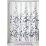 Feblilac Grey and Blue Bamboo Forest Shower Curtain with Hooks, Bloom Floral Bathroom Curtains with Ring, Unique Bathroom décor, Boho Shower Curtain, Customized Bathroom Curtains, Extra Long Shower Curtain