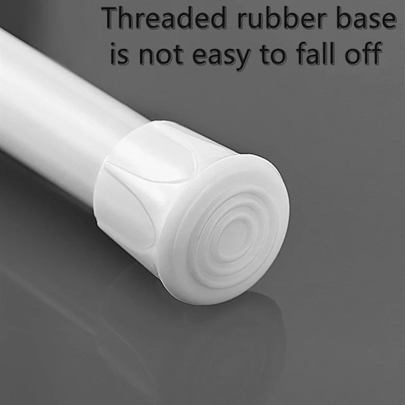 Feblilac Home White High-Carbon Steel Extension Curtain Rod Doorway Curtain for Home Suitable for 27.5"~47",  Tension Curtain Rods, Concealed Inside Mount, White Metal w/Rubber End Caps, Inside Window Sill or Doorway