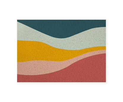 Colorful Mountain Abstract Art PVC Plastic Entrance Door Mat