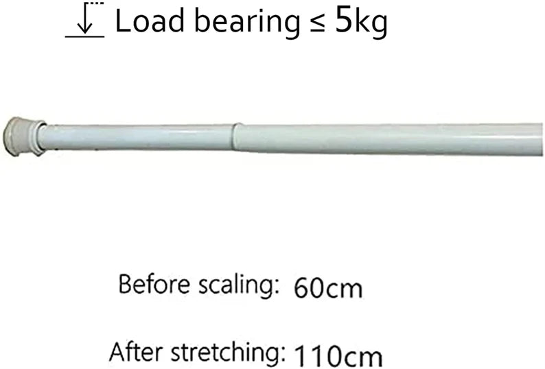 Feblilac Home White High-Carbon Steel Extension Curtain Rod Doorway Curtain for Home Suitable for 27.5"~47",  Tension Curtain Rods, Concealed Inside Mount, White Metal w/Rubber End Caps, Inside Window Sill or Doorway