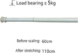 Feblilac Home White High-Carbon Steel Extension Curtain Rod Doorway Curtain for Home Suitable for 27.5"~47",  Tension Curtain Rods, Concealed Inside Mount, White Metal w/Rubber End Caps, Inside Window Sill or Doorway