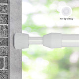 Feblilac Home White High-Carbon Steel Extension Curtain Rod Doorway Curtain for Home Suitable for 27.5"~47",  Tension Curtain Rods, Concealed Inside Mount, White Metal w/Rubber End Caps, Inside Window Sill or Doorway