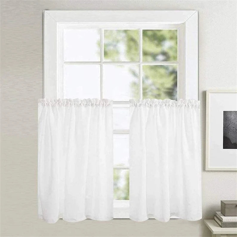 Feblilac Home White High-Carbon Steel Extension Curtain Rod Doorway Curtain for Home Suitable for 27.5"~47",  Tension Curtain Rods, Concealed Inside Mount, White Metal w/Rubber End Caps, Inside Window Sill or Doorway