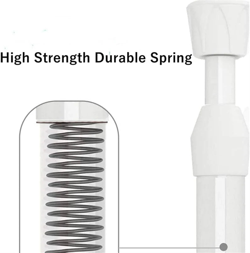 Feblilac Home White High-Carbon Steel Extension Curtain Rod Doorway Curtain for Home Suitable for 27.5"~47",  Tension Curtain Rods, Concealed Inside Mount, White Metal w/Rubber End Caps, Inside Window Sill or Doorway