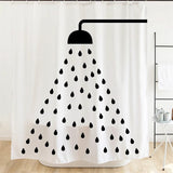 Home Black Raindrops Shower Curtain Sets with Hooks for Bathroom Tub Décor