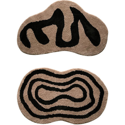 Feblilac Abnormal Tufted Carpet Door Mat For Bedroom, Multiple Sized Non Slip Bedroom Mat, Brown Floor Mat for Bedroom, Anti Slip Rug, Soft Thick Bedroom Carpet, Art Fluffy Mats, Best Gaming room Rugs, Hot Bed Runner Mat, Non Slip Bedroom Rugs
